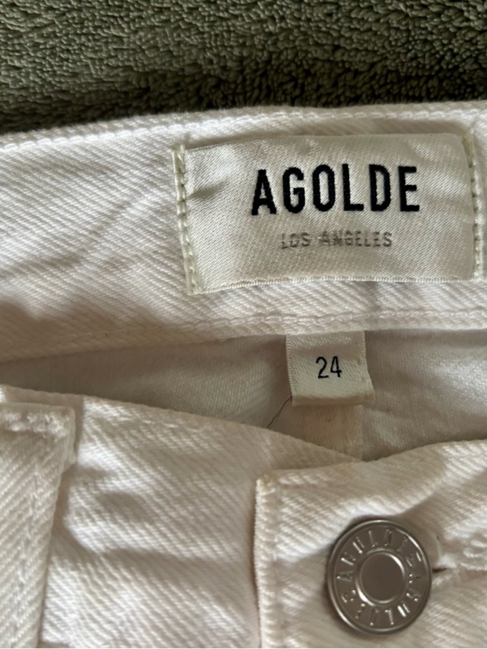 Agolde White Luna High-Rise Barrel Leg White Button-Fly Jeans - Picture 5 of 9